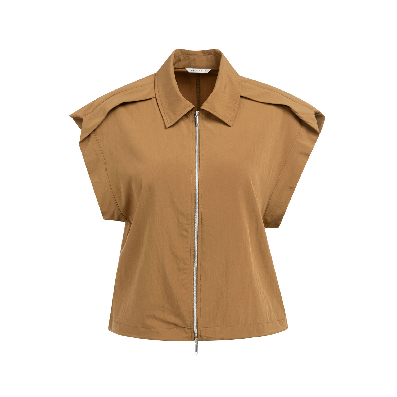 YAYA Blusenjacke mit Reißverschluss Foxtrot Brown