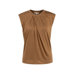 YAYA Top mit Faltenausschnitt Foxtrot Brown