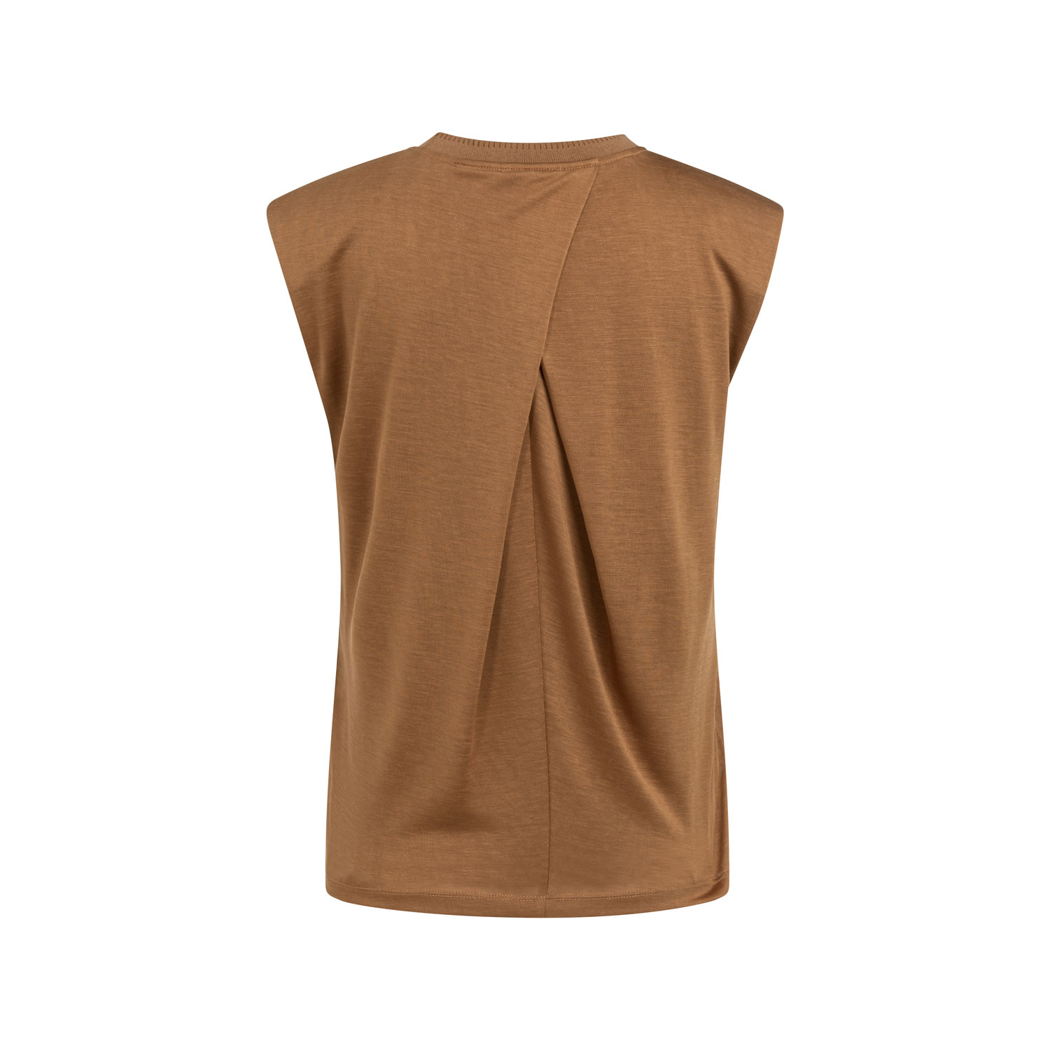YAYA Top mit Faltenausschnitt Foxtrot Brown