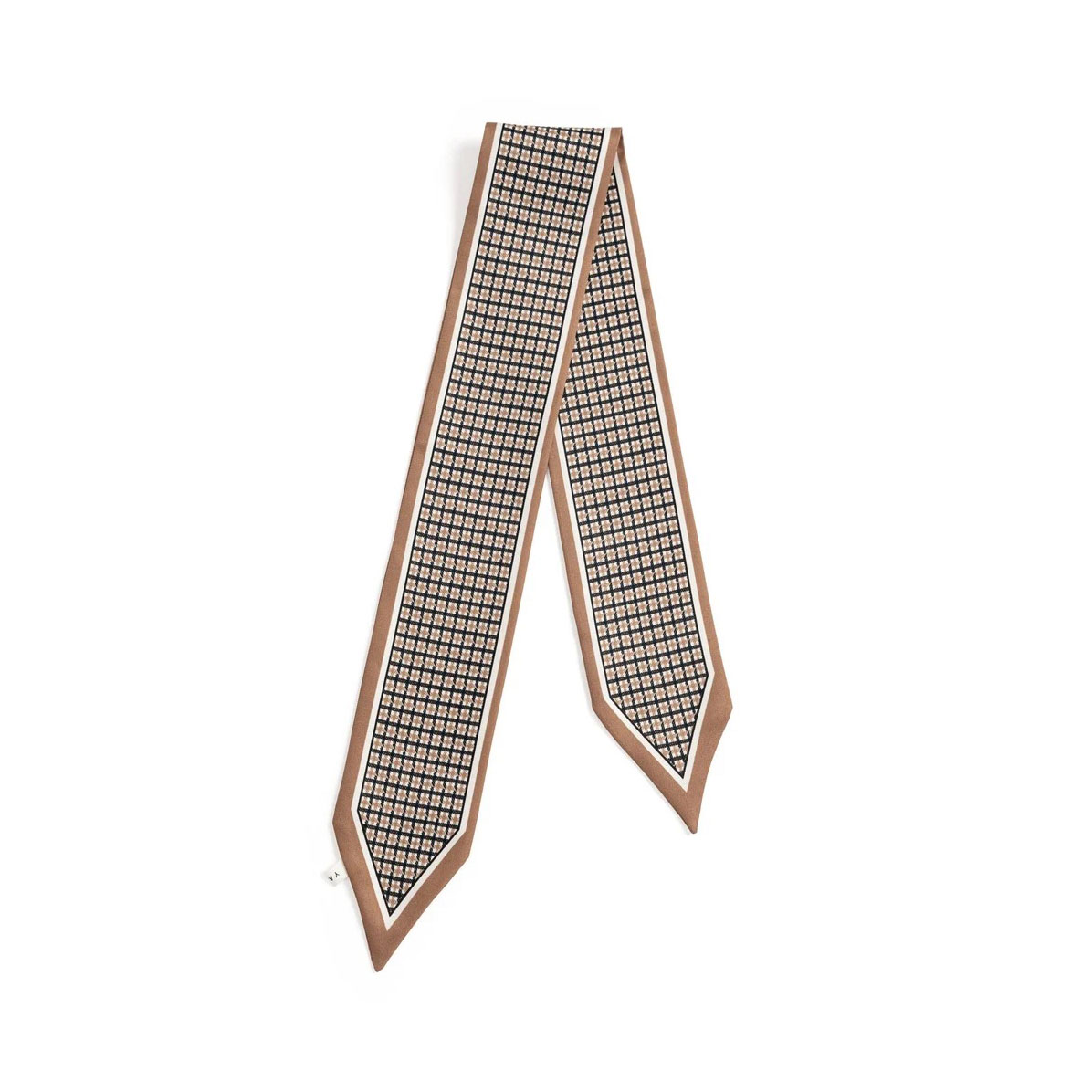 YAYA Kariertes Satin-Tuch Beige Dessin