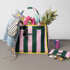 VIVI MARI Carry All Bag - bold stripes green/rosé