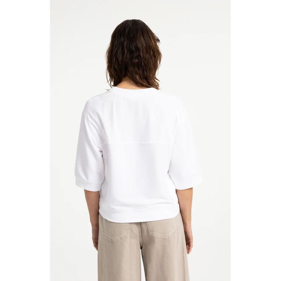 YAYA Kurzarm Strickoberteil Pure White