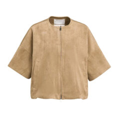 YAYA Kurzarm Wildlederjacke Otter Brown